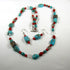 Turquoise, Red Gemstone & Crystal Necklace & Earrings
