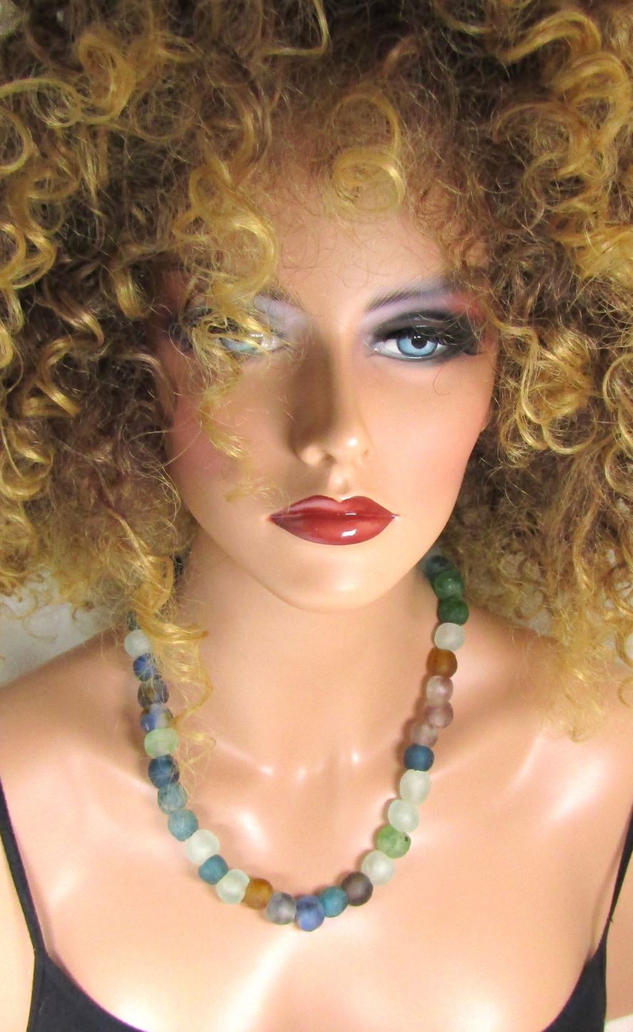 Multi-colored Trade Bead Necklace & Earrings