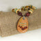 Handmade Yellow & brown  Pendant on beaded necklace