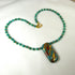 Bright Turquoise Fair Trade Pendant on Agate Beaded Necklace