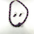 Purple and Black Handmade Artisan Bead Necklace & Earrings