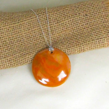 Oragne fair trade pendant necklace