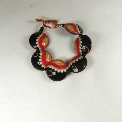 Black & Red Handmade Bead Bracelet