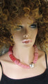 Big Bold Pink Necklace with Exotic Handmade Seed Bead Accents