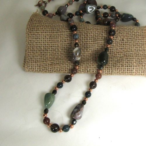 Long Jasper Gemstone Necklace