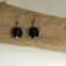 Earrings in Handmade Black Seed Beaded Bead