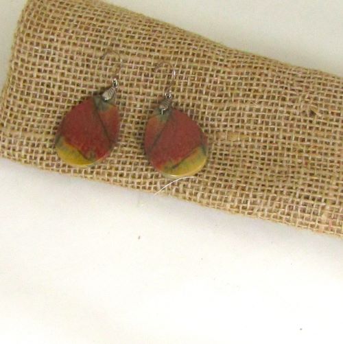 Gemstone earrings red creek jasper teardrop earrings