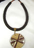 Big Bamboo Inlay Pendant Necklace Affordable Unisex