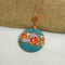 Turquoise Floral Artisan Bead Pendant Necklace