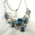 Aqua & Blue  Multi Crystal  Statement Necklace
