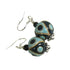 Aqua & Black Artisan Bead Drop Earrings
