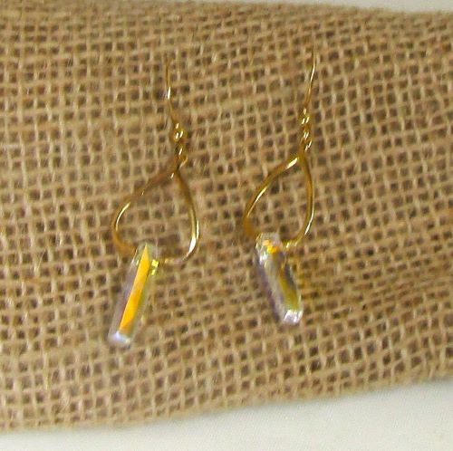 Crystal & Gold Drop Earrings