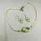 Pearl & Handmade Green Bead Necklace & Earrings