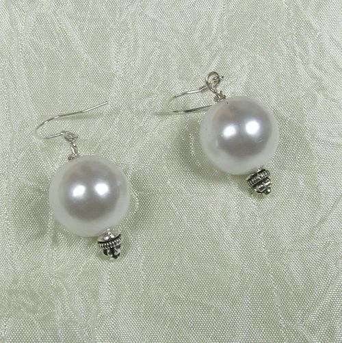 Classic White Pearl Drop Earrings