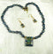 Pearl Designer Set with dark blue handmade pendant