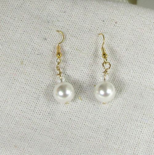 White Pearl Drop Earrings