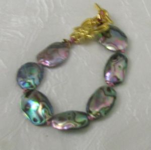 Natural Abalone Shell Bead Bracelet