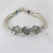 Smokey Crystal Cube & Silver Noodle Bracelet - VP's Jewelry