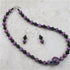 Purple and Black Handmade Artisan Bead Necklace & Earrings - VP's Jewelry 