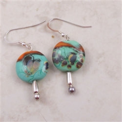 Tropical Sea Aqua Green Handmade Glass Bead Earrings - VP's Jewelry