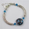 Blue Artisan Lentil & Silver Bangle Bracelet - VP's Jewelry