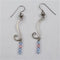 Pink and Blue Crystal Long Earrings Silver - VP's Jewelry