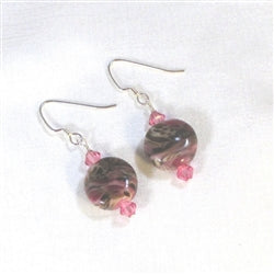 Handmade Pink Artisan Bead Earrings - VP's Jewelry