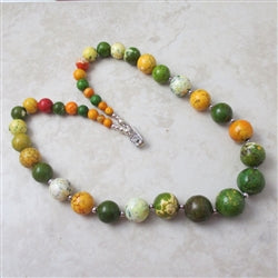 Big Bold Beaded Necklace in Colorful Jasper - VP's Jewelry