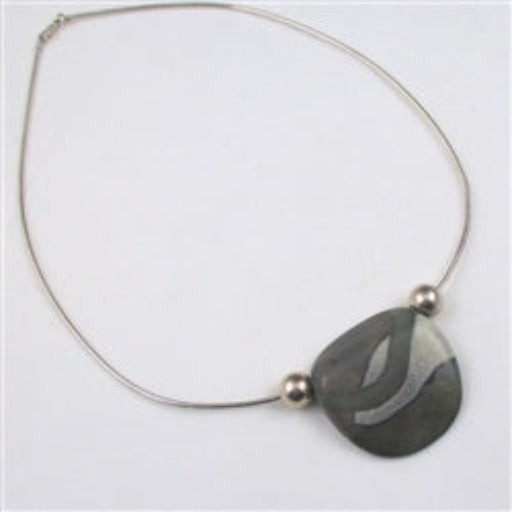 Dark Grey Handmade Pendant Necklace - VP's Jewelry