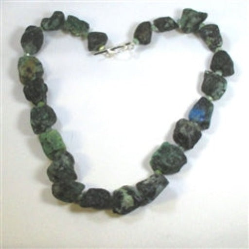 Statement Chrysocolla Rough Gemstone Nugget Necklace - VP's Jewelry