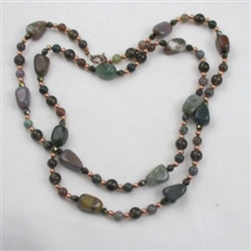 Long Jasper Gemstone Necklace
