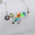 Whimsical Flowers & Butterflies Handcrafted Mutli-colored Necklace