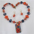 Handmade Kazuri Jewelry Set Kazuri Pendant Necklace & Earrings - VP's Jewelry