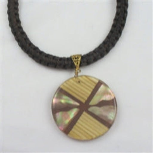 Big Bamboo Inlay Pendant Necklace Affordable Unisex - VP's Jewelry