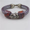 Lilac Leather Cord Bracelet with Lilac Cermaic Accents - VP's Jewelry
