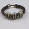 Brown Genuine Leather Bracelet with Handmade Ceramic Focus - VP's Jewelry