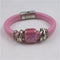 Pink Leather Bracelet for a Woman Handmade Accent - VP's Jewelry