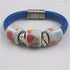Bright Blue Leather Cord Bracelet with Handmade White Accents - VP's Jewelry