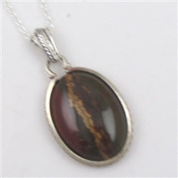 Jasper Pendant Necklace on 16 inch Chain - VP's Jewelry