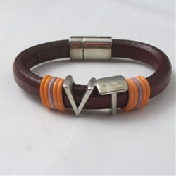 Virginia Tech Maroon Leather Bracelet for a Woman - VP's Jewelry