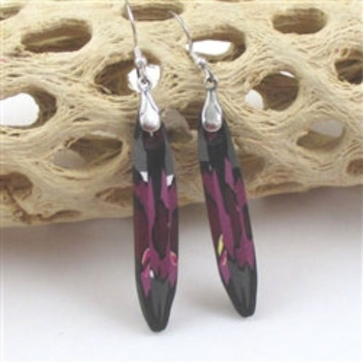 Black and Purple Long Earrings - VP's Jewelry