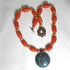 Big Turquoise Handmade Kazuri Pendant Necklace - VP's Jewelry