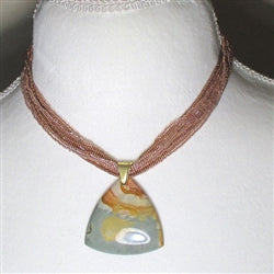 Succor Creek Jasper Pendant On Multi Strand Necklace - VP's Jewelry