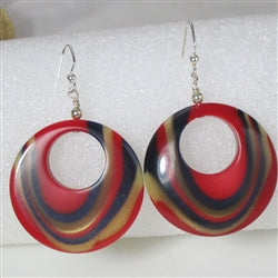 Bold Red Hoop Earrings Unique Jewelry - VP's Jewelry