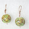 Green Brown & Gold Handmade Artisan Drop Earrings - VP's Jewelry