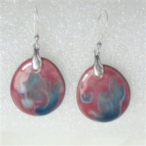 Handmade Bead Plum Teardrop Earrings Unique - VP's Jewelry