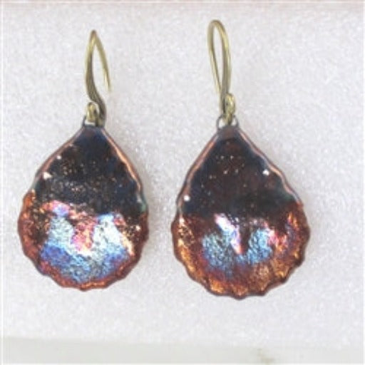 Rust Metallic Artisan Handmade Earrings Raku Glaze - VP's Jewelry