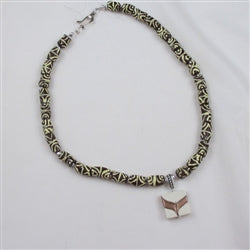 African Recycled Glass Bead Necklace With Handmade Pendant - VP's Jewelry