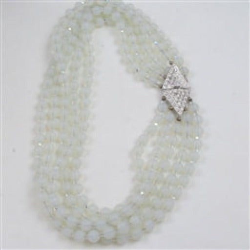 Moon Glow Sea Glass Necklace Five Strand - VP's Jewelry