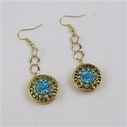 Blue & Green Crystal Drop Earrings - VP's Jewelry